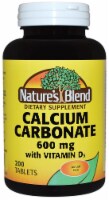 Nature's Blend Calcium Carbonate Tablets 600mg 200 Count Perspective: Main