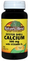 Nature's Blend Oyster Shell Calcium D3 Tablets 500mg 100 Count Perspective: Main