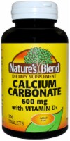 Nature's Blend 600mg Calcium Carbonate with Vitamin D3 Tablets