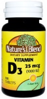 Nature's Blend Vitamin D3 Tablets 25mcg 100 Count Perspective: Main