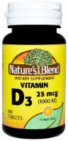 Nature's Blend Vitamin D3 Tablets 25mcg 100 Count Perspective: Main