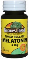 Nature's Blend Time Release Melatonin Tablets 3mg 60 Count Perspective: Main