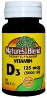 Nature's Blend Vitamin D3 Tablets 125mcg 100 Count Perspective: Main