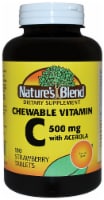 Nature's Blend Chewable Vitamin C Strawberry Tablets 500mg 100 Count