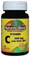 Nature's Blend Vitamin C with Rose Hips Tablets 500mg 100 Count Perspective: Main