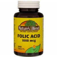 Nature's Blend Folic Acid Tablets, 1000 mcg, 1000 Ct