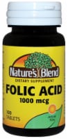 Nature's Blend  1000mcg Folic Acid Tablets