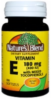Nature's Blend Vitamin E Tocopherols Softgels 180mg 100 Count Perspective: Main
