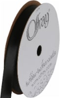 Offray Single Face Satin Ribbon 3/8 X18'-Black