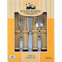 Ginkgo 079914-36202-3 18-10 Stainless Steel Panda-Babies 3 Piece Baby & Toddler Set
