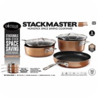 Gotham Steel 6009770 Stackmaster Aluminum Fry Pan Set, Copper