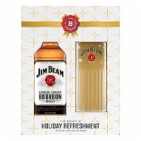Jim Beam Kentucky Straight Bourbon Whiskey with Holiday Highball Glass Perspective: Main