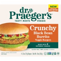 Dr. Praeger's® Crunchy Black Bean Burrito Veggie Burger Perspective: Main