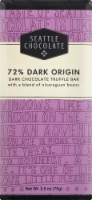 Seattle Chocolate 72% Dark Origin Dark Chocolate Truffle Candy Bar Perspective: Main