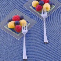 EMI Yoshi EMI-GWFK4 Glimmerware 4 in. Silver Mini Tasting Forks - Pack of 400
