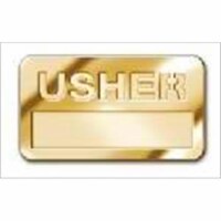 B & H Publishing Group 466826 Badge Usher Cut Out Letters Magnetic Brass