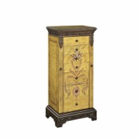 Masterpiece Antique Parchment Hand Painted Jewelry Armoire