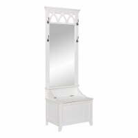 Linon Elliana Wood Entryway Storage Hall Tree in Off White