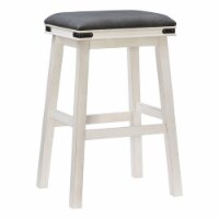 Linon Serrano 30  Wood Backless Barstool in Off White