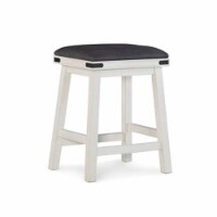 Linon Serrano 24  Wood Backless Counter Stool in Off White