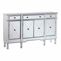 Linon Tally Mirrored Wood Console in Silver