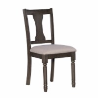Linon Willow Wood Set of Two Dining Side Chairs in Gray