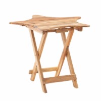 Linon Westover Wood Outdoor Folding Table in Natural Brown