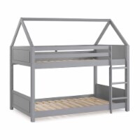 Linon Merritt Wood Twin Youth Bunkbed in Gray