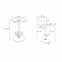 Linon Tate Three Piece Metal Pub Table Set in Chrome and Teal