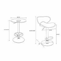 Linon Tate Three Piece Metal Adjustable Pub Set in Chrome and Gray