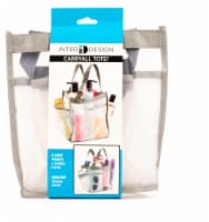 iDesign Nylon Mesh Shower Tote - White/Gray Perspective: Main