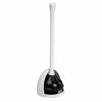 iDesign Una Bathroom Plunger and Holder - White Perspective: Main