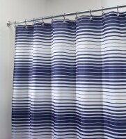 InterDesign 72 in. H x 72 in. W Navy Stripes Shower Curtain Polyester - Total Qty: 2 Perspective: Main