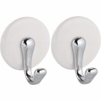 iDesign Forma York White & Chrome Adhesive Hook (2-Pack) 93300