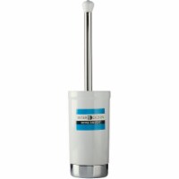 iDesign York Toilet Brush Holder Set - White/Chrome