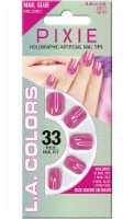 L.A. Colors Pixie Holographic Bubble Gum Short Nail Tips Perspective: Main