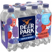 Deer Park® Natural Spring Triple Berry Flavored Sparkling Bottled Water Perspective: Main