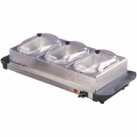 HomeCraft 3-Station Stainless Steel Buffet Server & Warming Tray