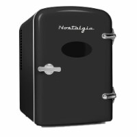 Nostalgia Six Can Single Door Retro Round Refrigerator - Black Perspective: Main