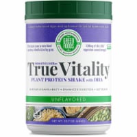 Green Foods True Vitality Plant Protein Shake with Dha - Unflavored 22.7 oz Pwdr