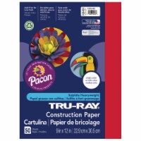 TRU RAY SULPHITE CONSTRUCTION FESTIVE RED 50 PACK 9X12