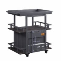 ACME Cargo Serving Cart in Antique Walnut & Gunmetal
