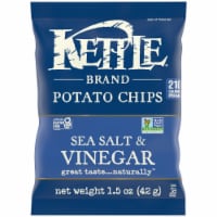 Kettle Brand Potato Chips, Sea Salt & Vinegar Kettle Chips, Snack Bag, 1.5 Oz Perspective: Main