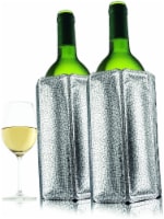 Vacu Vin Rapid Ice Active Cooler Wine Bottle Chilling Sleeve Set of 2, Silver
