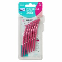 TEPE Interdental Brush Angle Cleaners - Dental Brushes Between Teeth 6 Pk, Pink .4mm