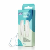 TEPE Bridge Implant Dental Floss - Thick, Flexible with Stiff Ends for Braces, 30 Pcs