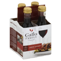 Gallo Family Vineyards Cabernet Sauvignon Red Wine 4 Single Serve 187ml Bottles