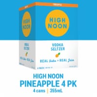 High Noon Pineapple Vodka Hard Seltzer 4 Single Serve 355ml Cans