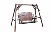 Leigh Country Char Log Series Porch Swing Perspective: Main
