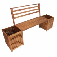United General Supply Multi Functional Bench with 2 Planter Boxes - Tan